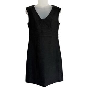 Ann Taylor LOFT Sheath Dress Charcoal Gray V-Neck Sleeveless Size 4